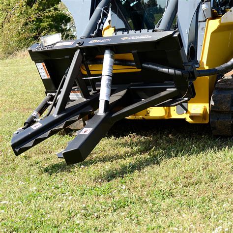 skid steer mounted post puller|skid loader tree puller attachment.